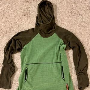 Melanzana Mens S Brown & Green MicroGrid Hoodie